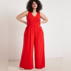 Red Wide Leg Jumpsuit
